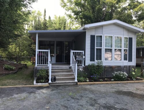 SOLD!! 2005 – 45’ Huron Ridge Resort Park Model with Three Season Room and Hard Top Awnings, Asking $138,900