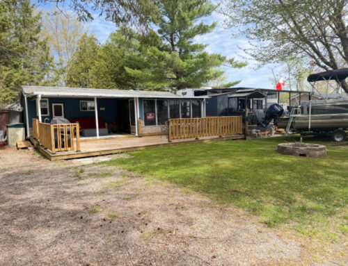1990 – 33’ x 12’ Skylark Park Model with a Three Season Room and Hardtop Awning. Asking: $63,500